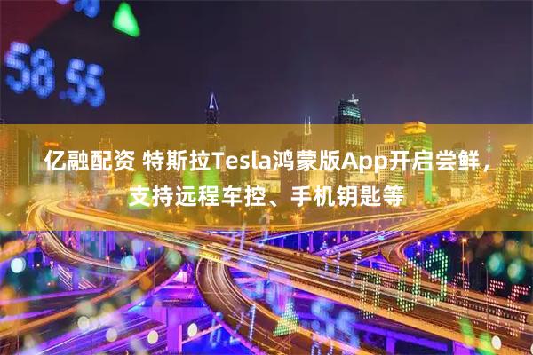 亿融配资 特斯拉Tesla鸿蒙版App开启尝鲜，支持远程车控、手机钥匙等