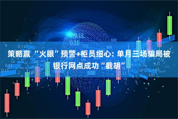 策略赢 “火眼”预警+柜员细心: 单月三场骗局被银行网点成功“截胡”